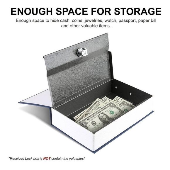 Dictionary Metal Book Safe With Key Lock Portable Metal Safe Box Secret Hidden - Picture 4 of 7
